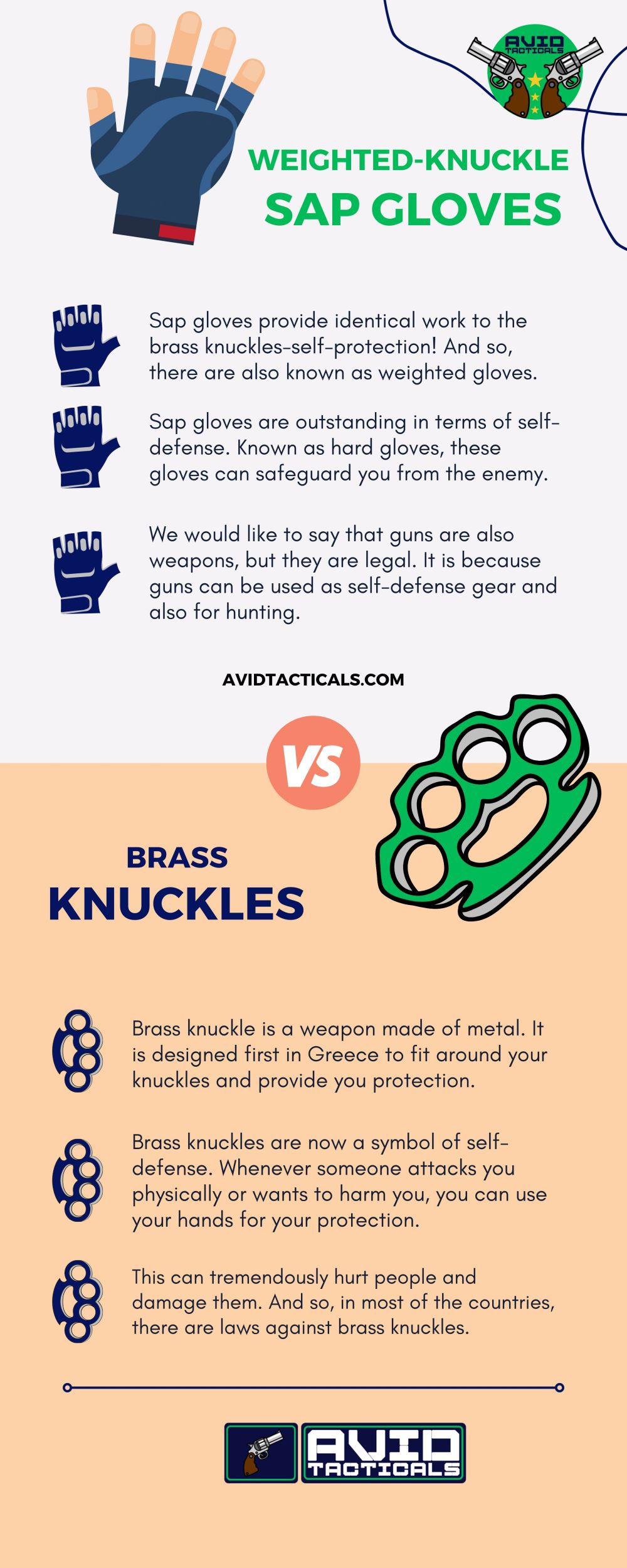 Sap Gloves vs Brass Knuckles Info Graphic